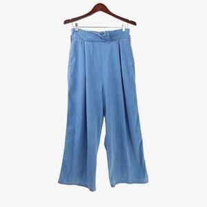 J Brand Size 27 Heavenly High Waist Bag Jeans Wide Leg Crop Blue